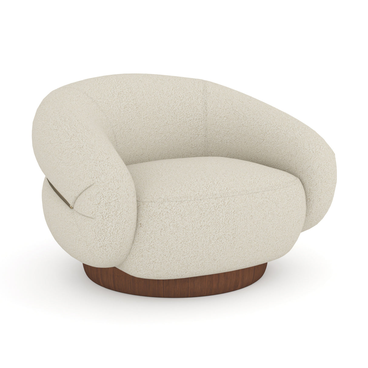   White Boucle Swivel Chair | Oroa.com