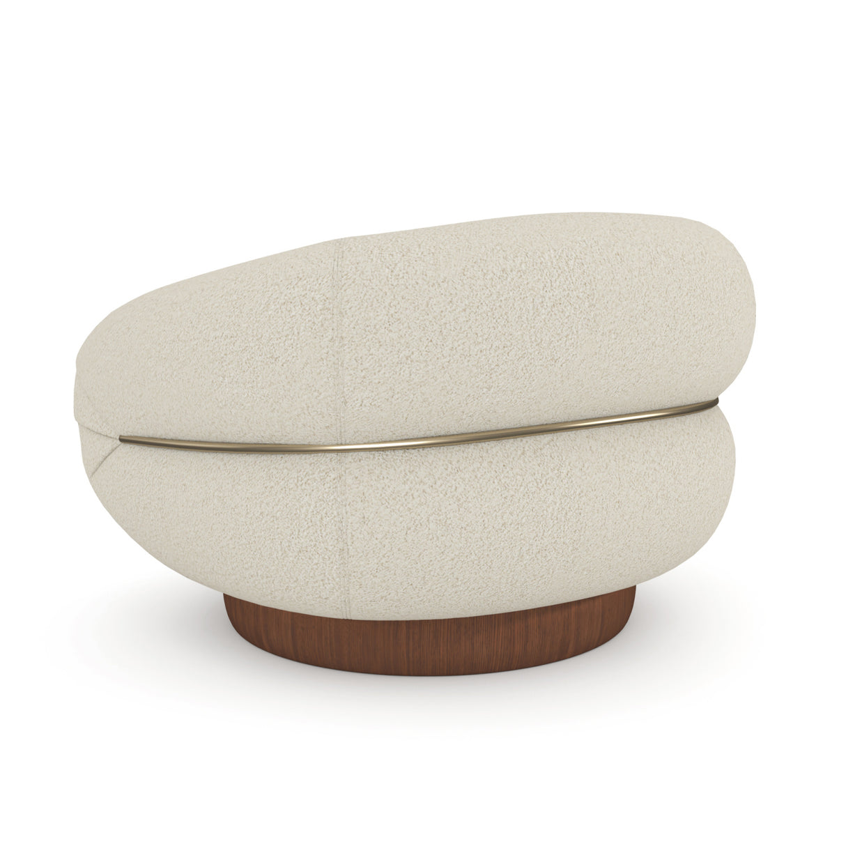   White Boucle Swivel Chair | Oroa.com