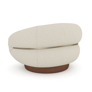   White Boucle Swivel Chair | Oroa.com