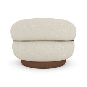   White Boucle Swivel Chair | Oroa.com