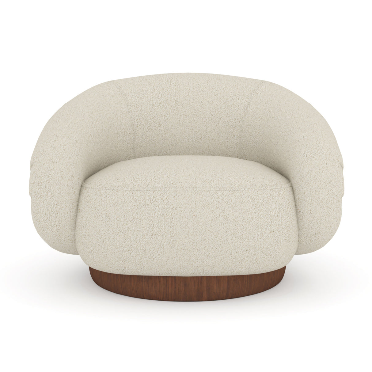   White Boucle Swivel Chair | Oroa.com