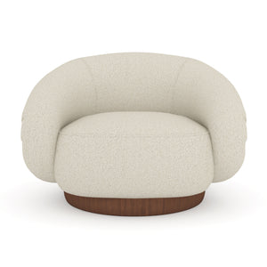   White Boucle Swivel Chair | Oroa.com