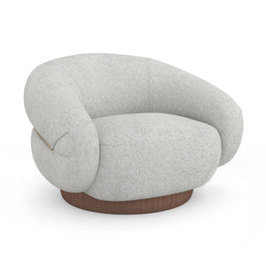   White Boucle Swivel Chair | Oroa.com