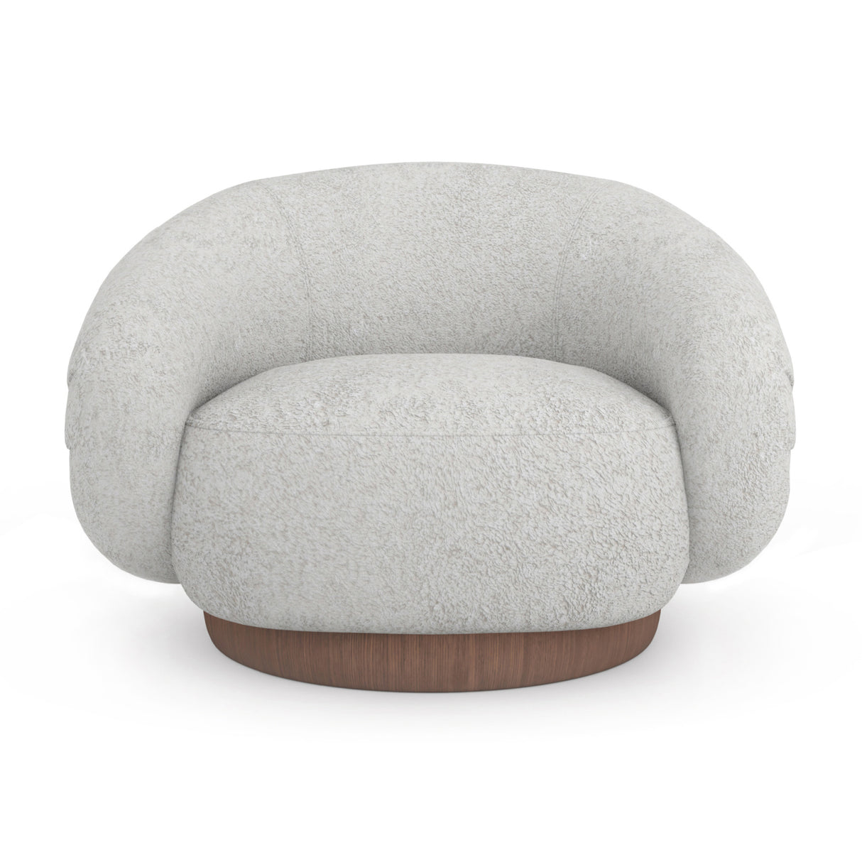   White Boucle Swivel Chair | Oroa.com