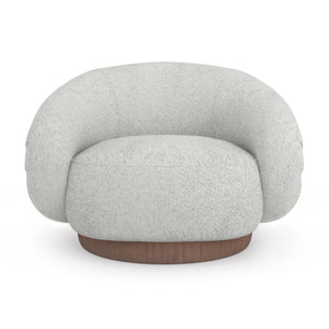   White Boucle Swivel Chair | Oroa.com