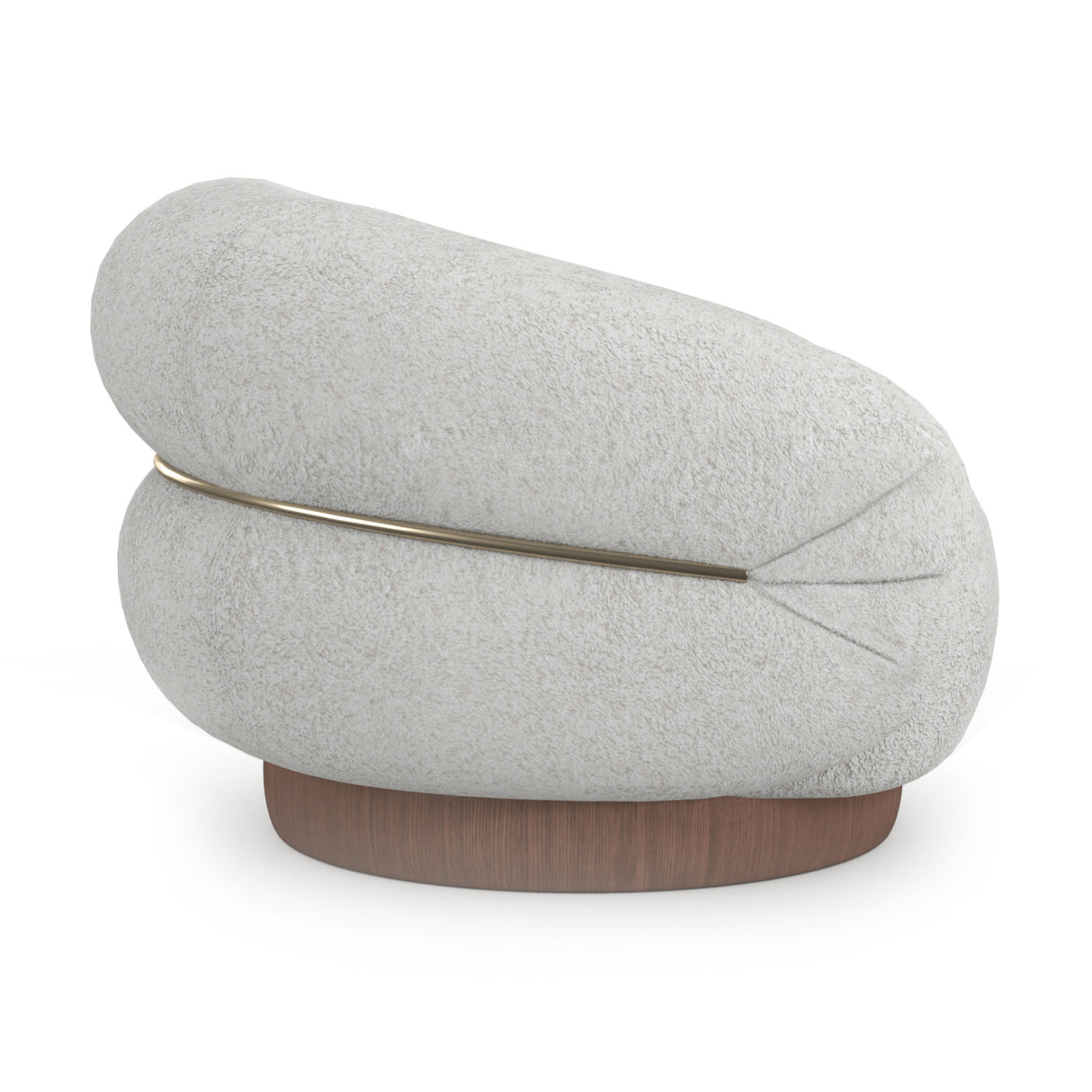  White Boucle Swivel Chair | Oroa.com