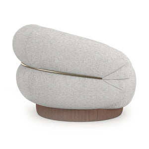   White Boucle Swivel Chair | Oroa.com