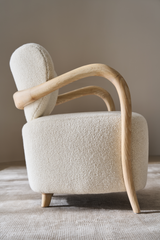 Concave Back Boucle Accent Chair | Caracole Ashanti | Oroa.com