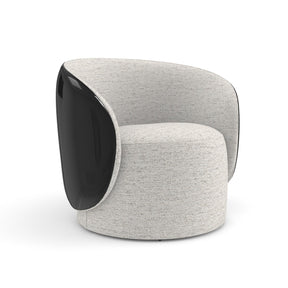 White Chenille Swivel Chair – Cuff – front view