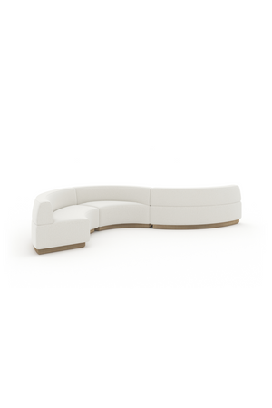 White Curved Armless Loveseat | Caracole Crescent | Oroa.com