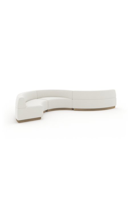 White Curved Armless Loveseat | Caracole Crescent | Oroa.com