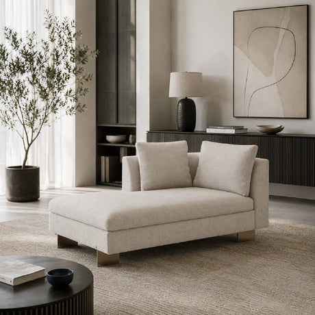 White Chenille Chaise Lounge | Caracole Altura