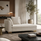 White Chenille Chaise Lounge | Caracole Altura