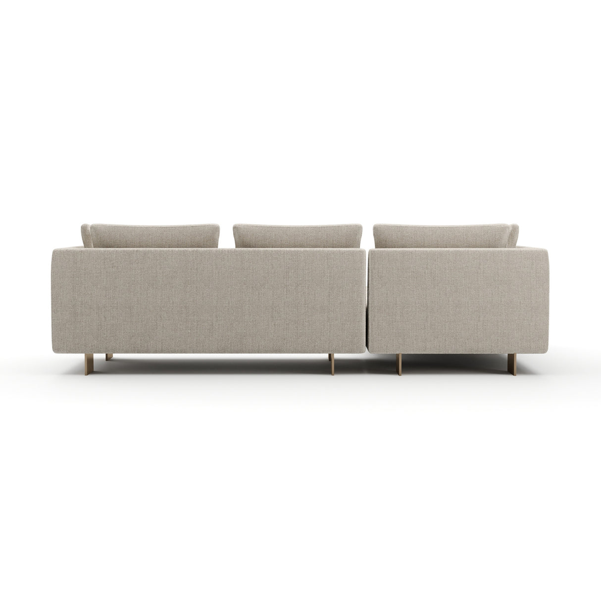   White Chenille Sofa with Chaise | Oroa.com