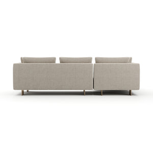   White Chenille Sofa with Chaise | Oroa.com