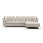 White Chenille Sofa with Chaise – Altura – front view