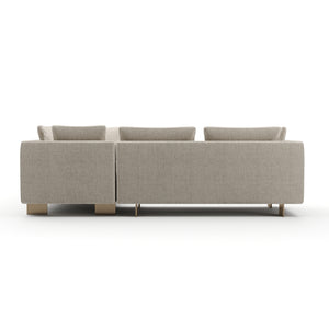  White Chenille Sectional Sofa L | Oroa.com
