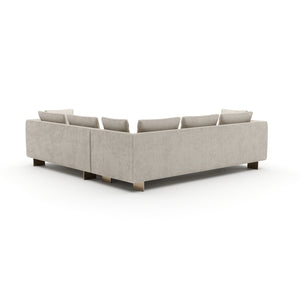   White Chenille Sectional Sofa L | Oroa.com