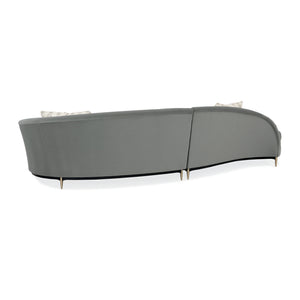   Gray Velvet Right-Armed Loveseat | Oroa.com