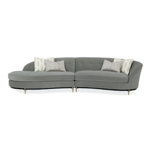   Gray Velvet Right-Armed Loveseat | Oroa.com
