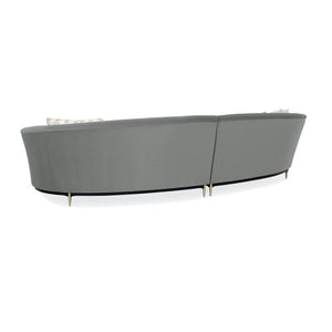   Gray Velvet Right-Armed Loveseat | Oroa.com