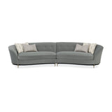 Gray Velvet Right-Armed Loveseat | Caracole Three's Company