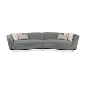   Gray Velvet Right-Armed Loveseat | Oroa.com