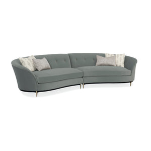   Gray Velvet Right-Armed Loveseat | Oroa.com