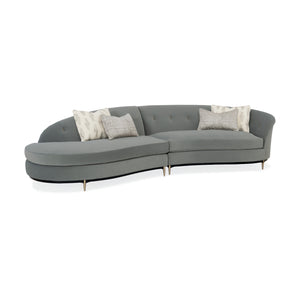   Gray Velvet Right-Armed Loveseat | Oroa.com