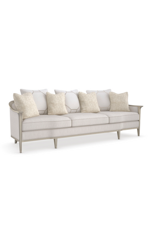 White Herringbone Upholstered Sofa | Caracole Eaves Drop 110 | Oroa.com