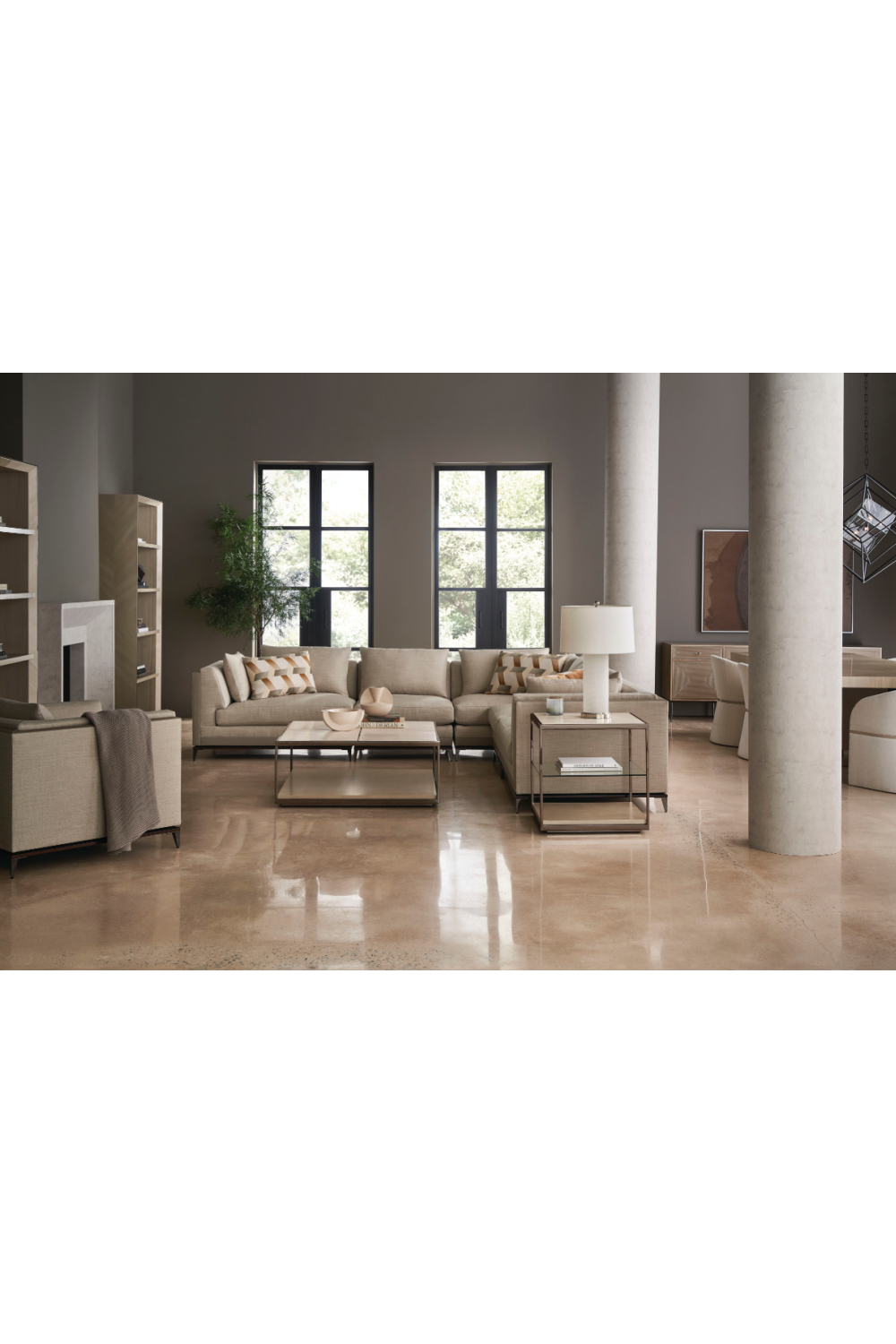 Taupe Modern Sectional Sofa | Caracole Archipelago | Oroa.com