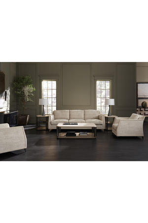 Beige Chenille Lounge Chair | Caracole Limitless