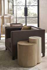 Brown Linen Lounge Chair | Caracole Tuxedo | Oroa.com