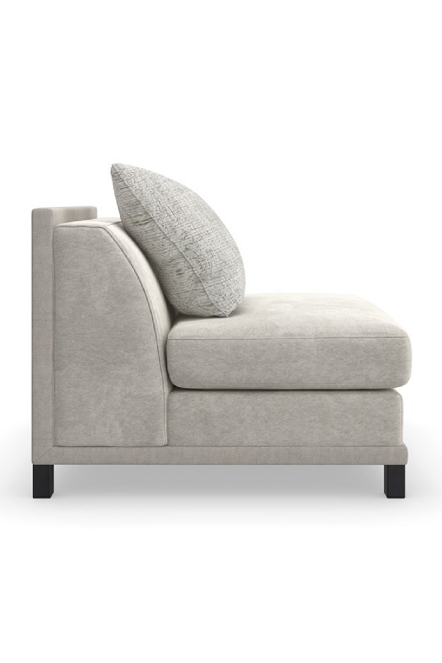 Side profile of a chair showing side backrest and pillow