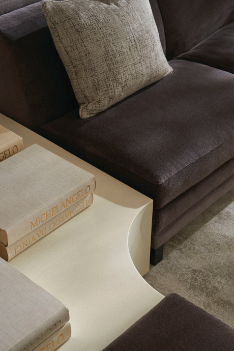 Brown Upholstered Sectional Chair | Caracole Tuxedo | Oroa.com