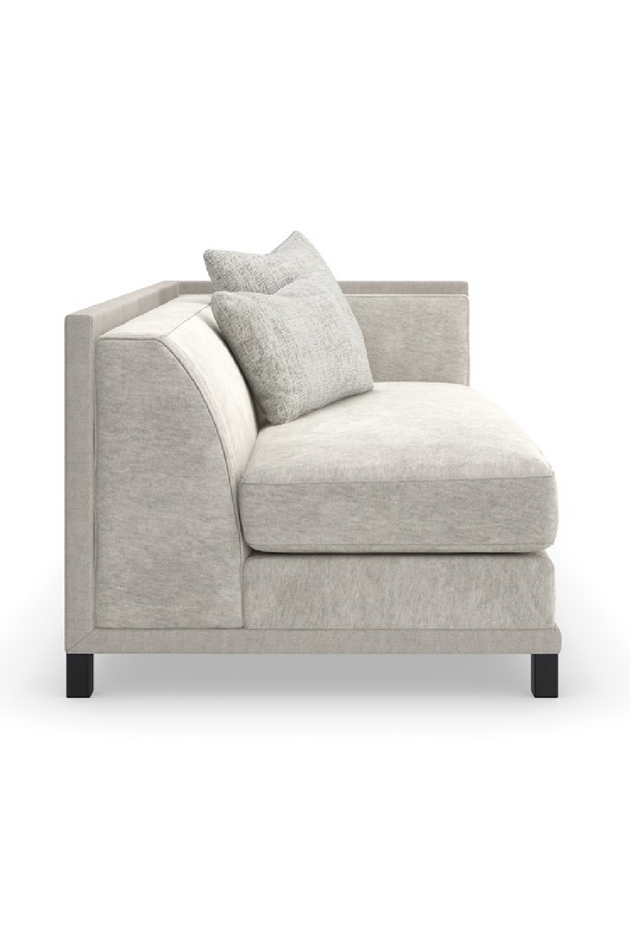 Side view of sofa with two cushions