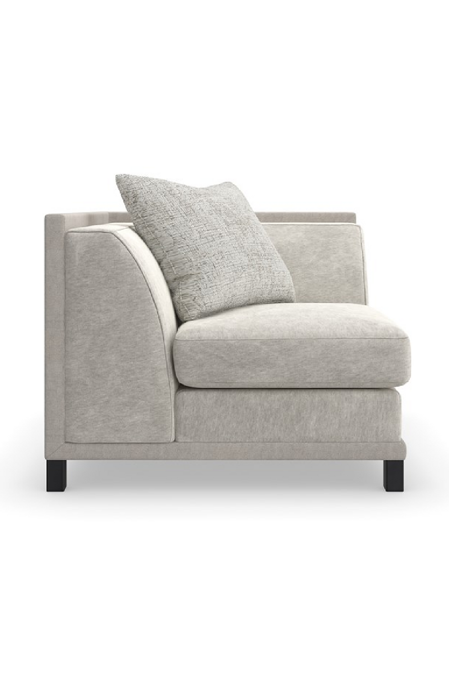 Side view of compact chair with pillow