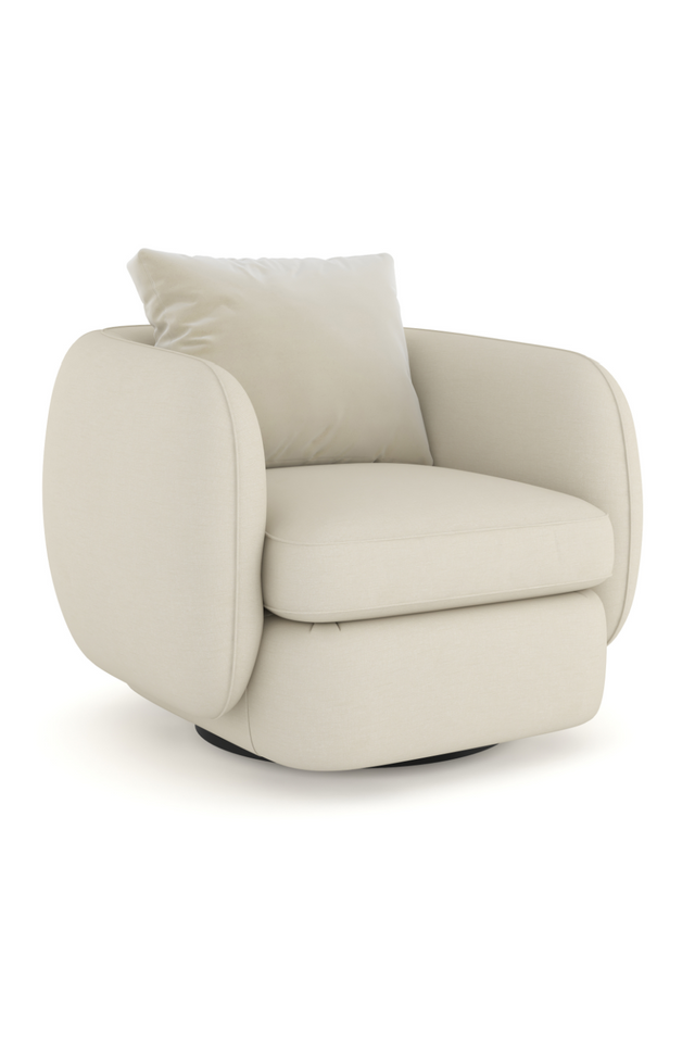 Ivory Linen Swivel Chair | Caracole Lumi | Oroa.com