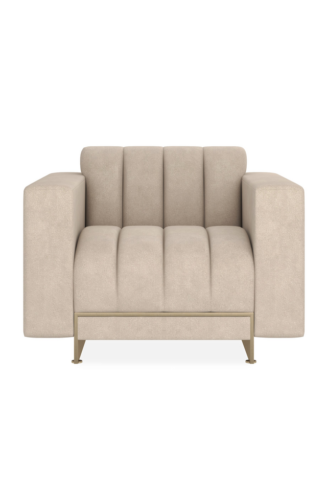 Cream Channeled Lounge Chair | Caracole Well Balanced | Oroa.com