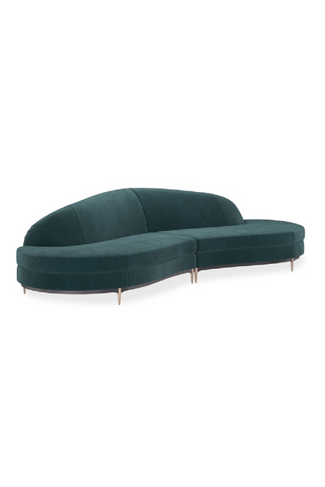 Green Velvet Sectional Sofa | Caracole Three's Company | Oroa.com