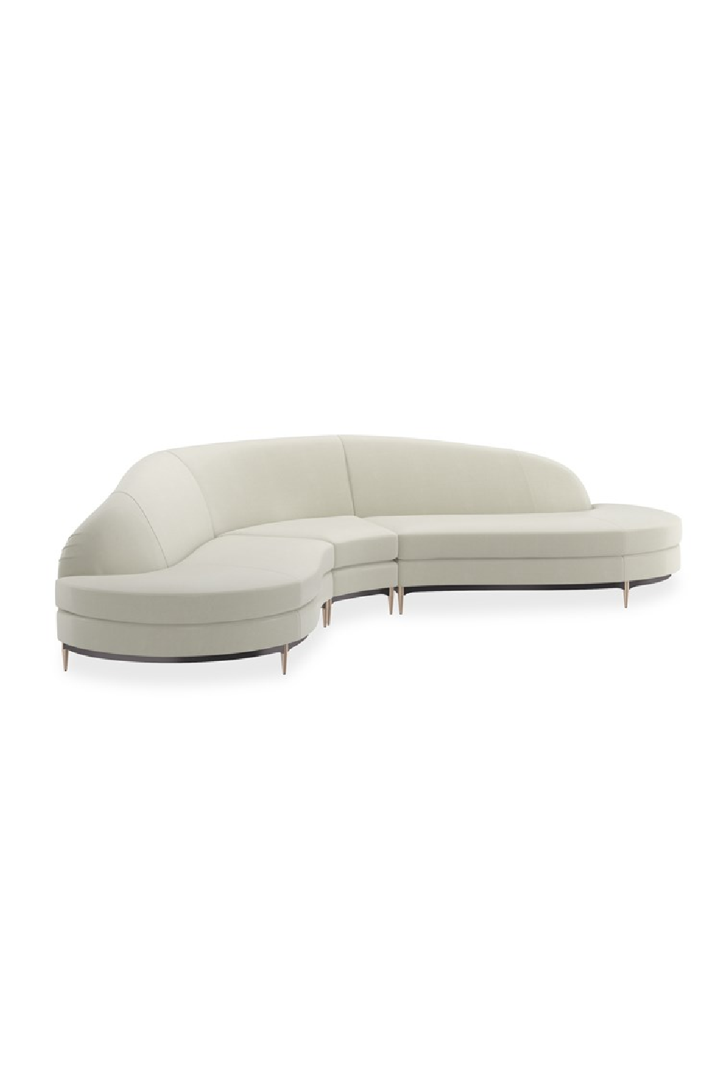 White Velvet Sectional Sofa | Caracole Three's Company | Oroa.com