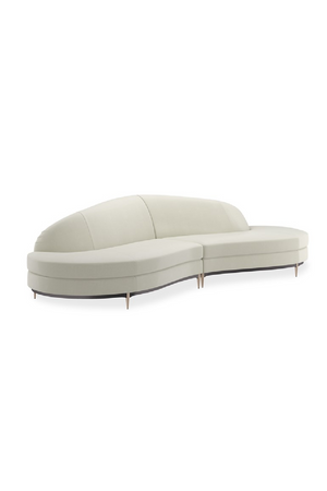 White Velvet Sectional Sofa | Caracole Three's Company | Oroa.com