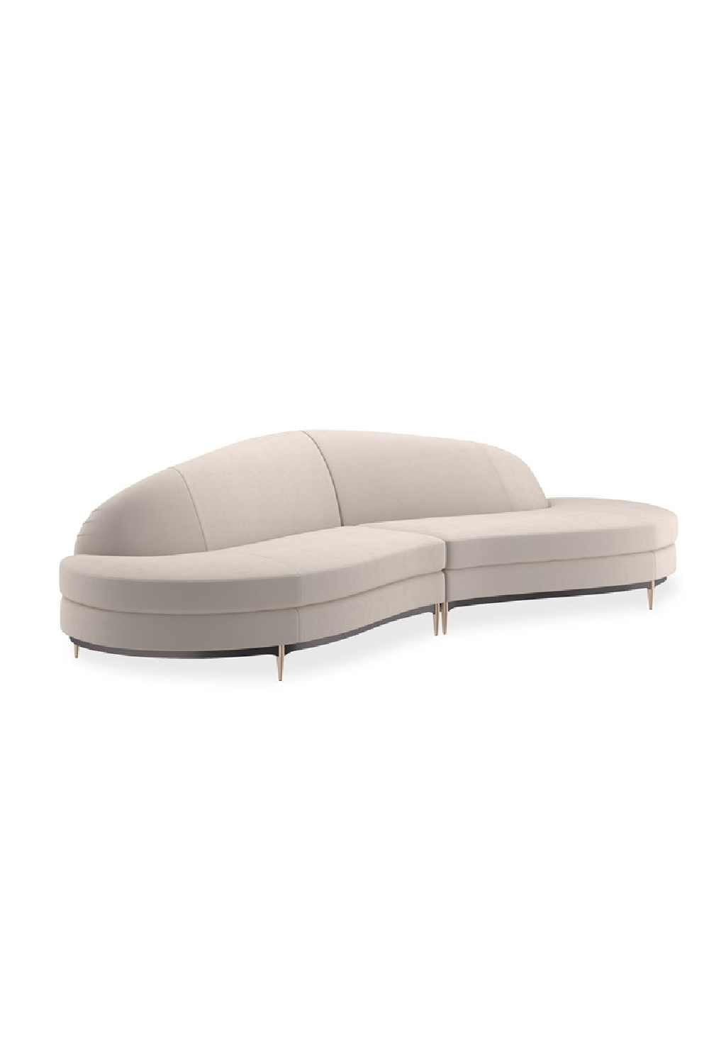 Beige Velvet Sectional Sofa | Caracole Three's Company | Oroa.com