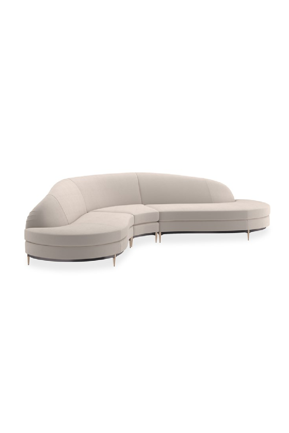 Beige Velvet Sectional Sofa | Caracole Three's Company | Oroa.com
