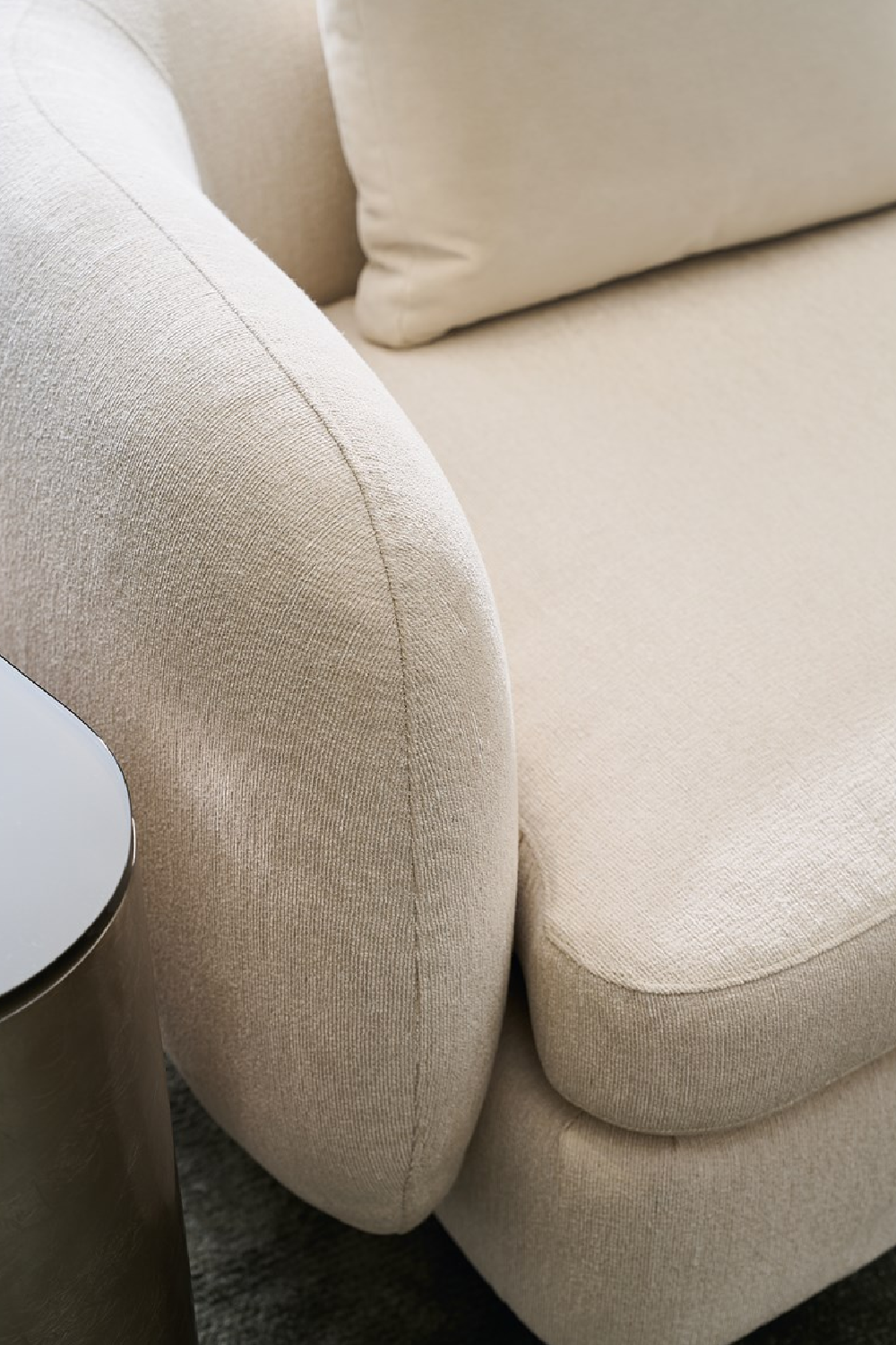 Ivory Linen Sectional Chair | Caracole Lumi | Oroa.com