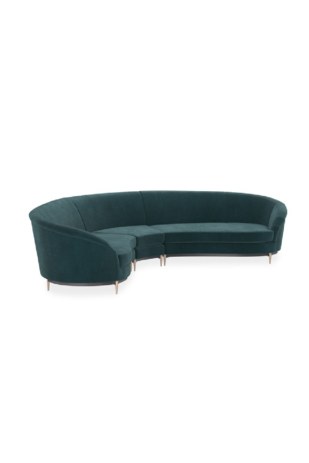 Green Velvet Sectional Sofa | Caracole Three's Company | Oroa.com