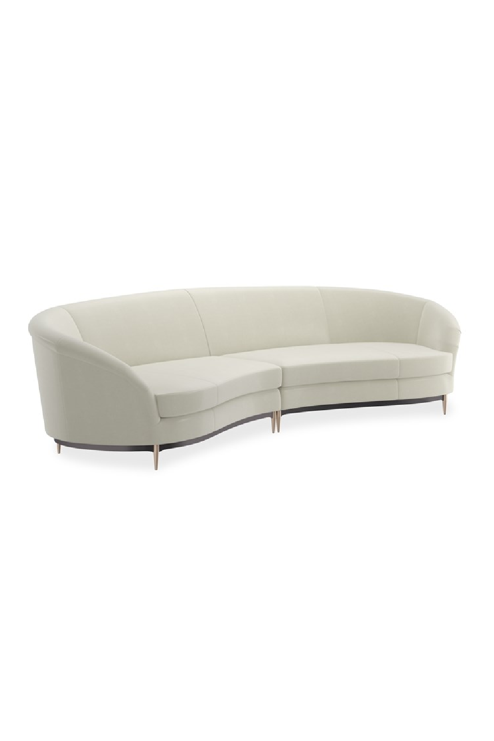 White Velvet Sectional Sofa | Caracole Three's Company | Oroa.com