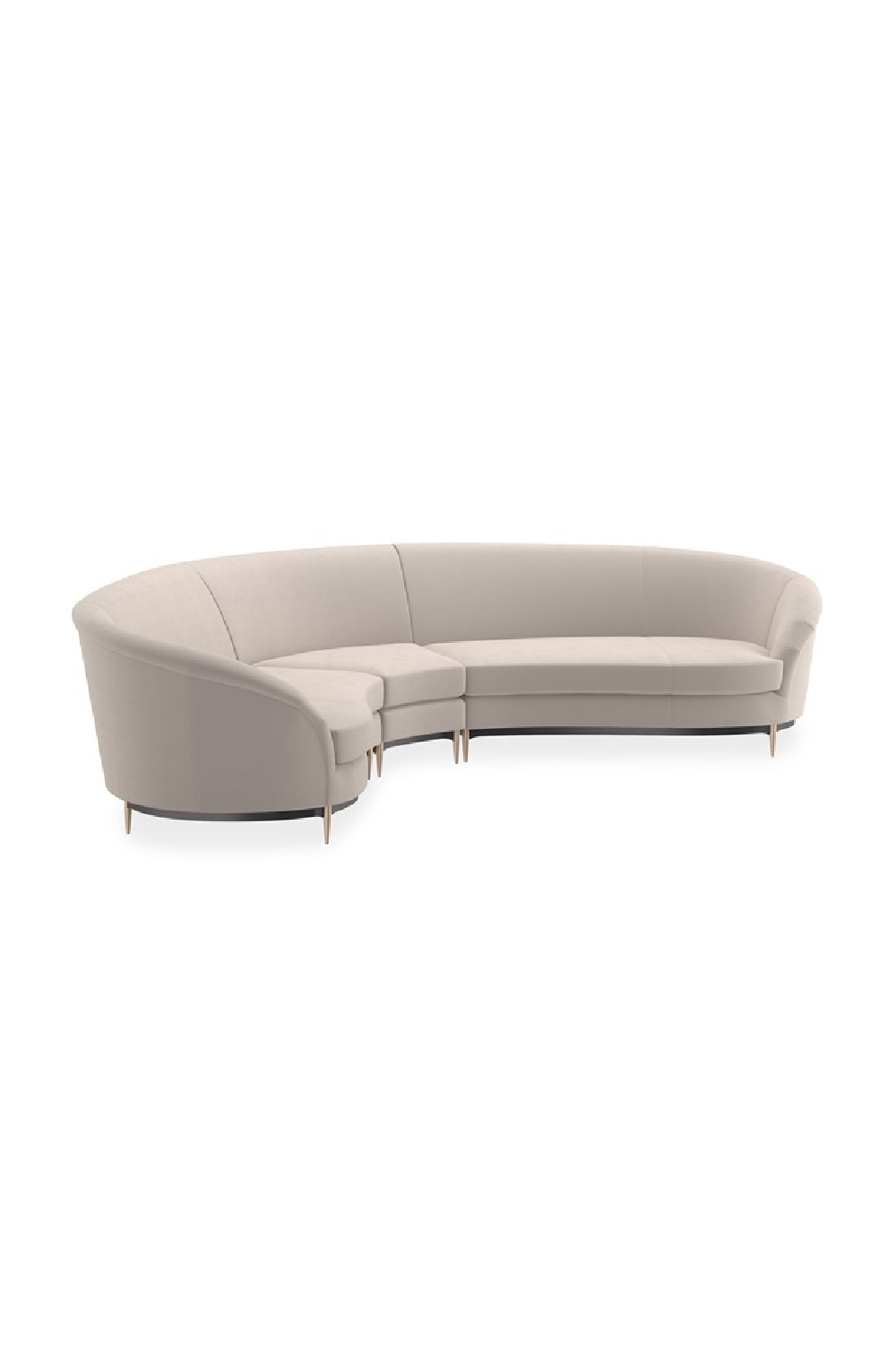 Beige Velvet Sectional Sofa | Caracole Three's Company | Oroa.com