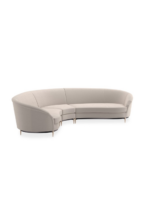 Beige Velvet Sectional Sofa | Caracole Three's Company | Oroa.com