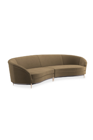 Brown Velvet Sectional Sofa | Caracole Three's Company | Oroa.com